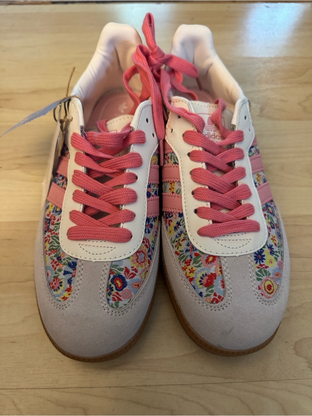 adidas Samba Women’s Pink Floral Gazelle-Style Sneakers - Picture 4 of 10